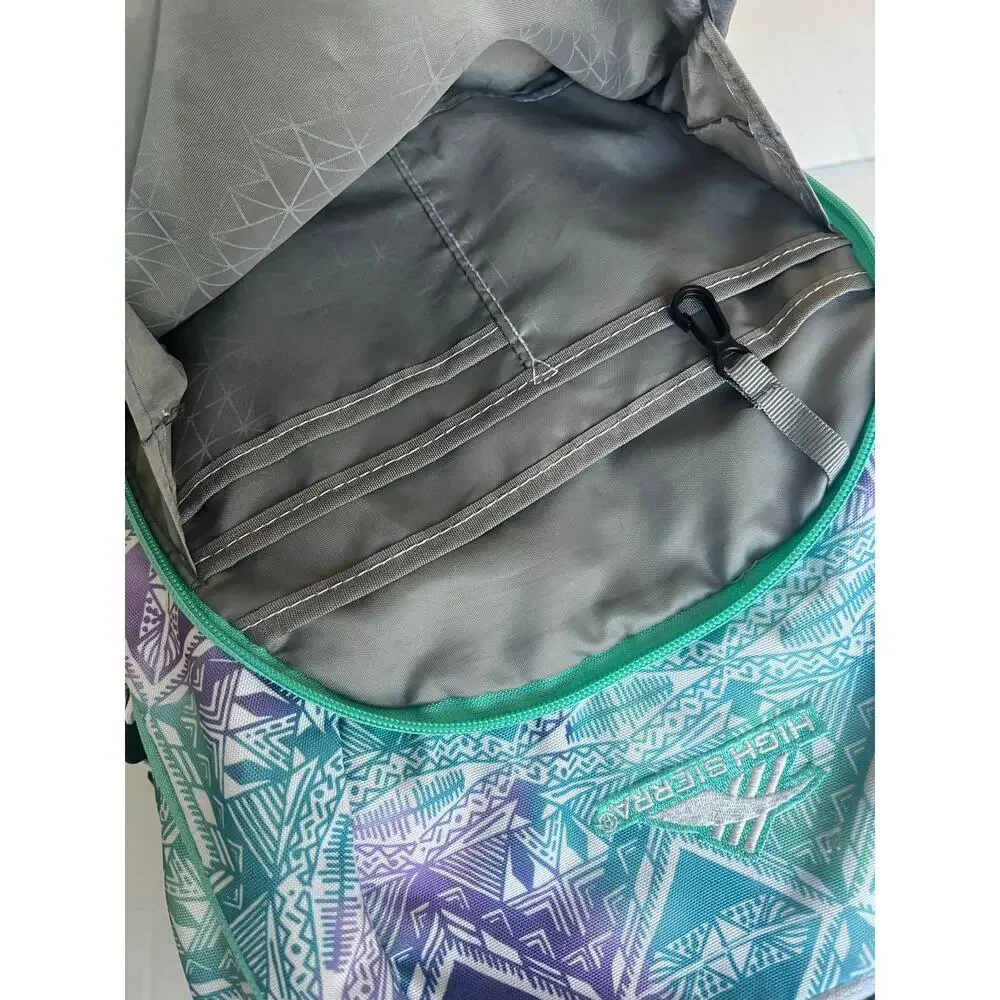High Sierra Backpack in Aqua Blue Green Purple Hiking School Travel Laptop Gym‎
